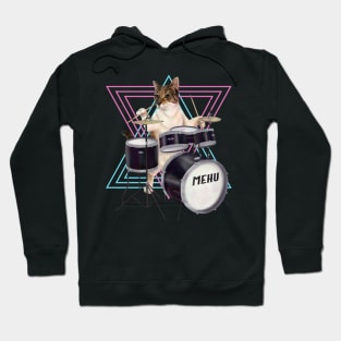 Cat playing the drums Hoodie